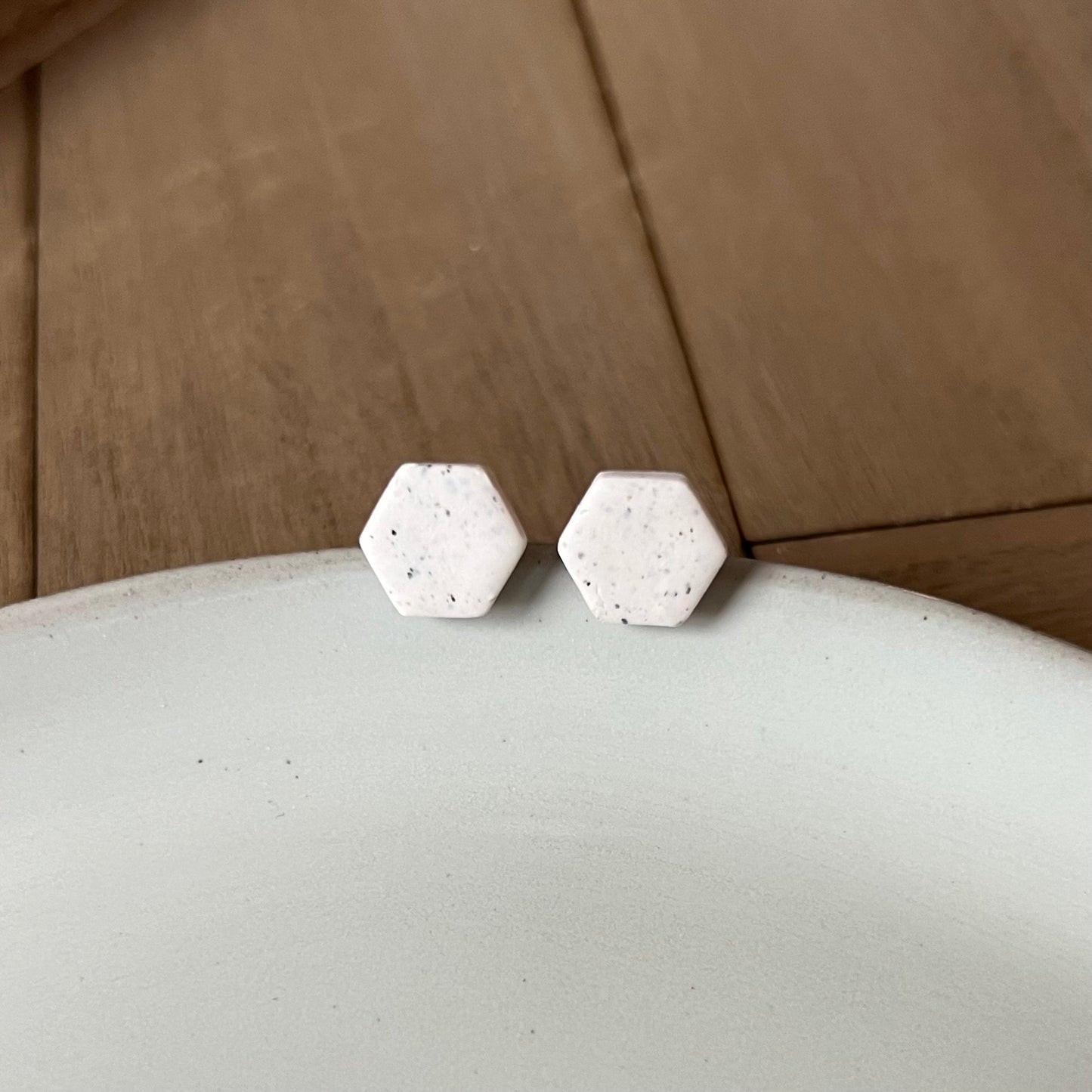 White speckled hexagons